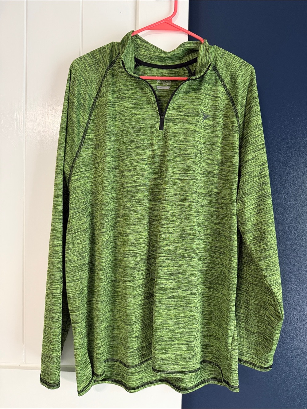 Old Navy Men's Green Heather Quarter-Zip Pullover